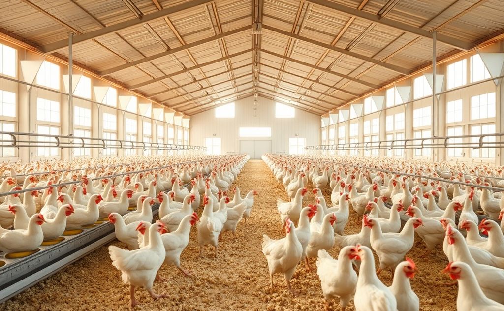 Ideal environment for fast chicken growth