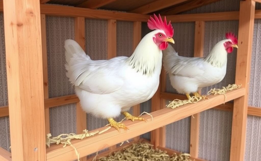 Ideal roost materials and dimensions for chickens