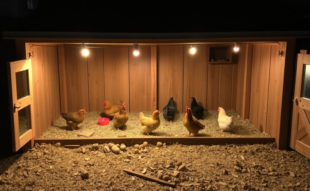 Ideal sleeping space for chickens at night
