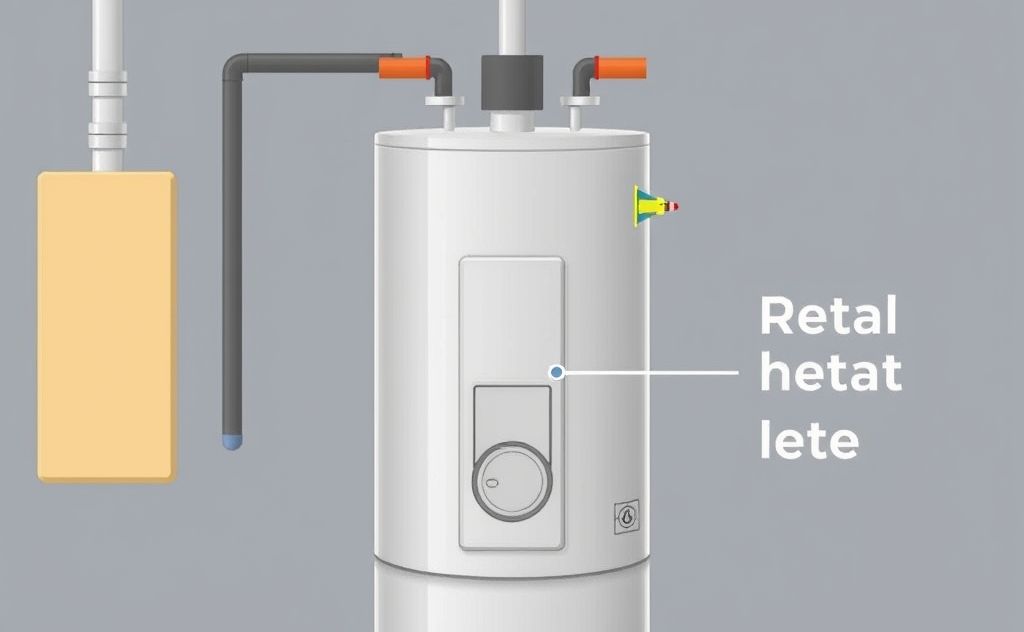 Illustrate a water heater with a clear pilot light indicator.