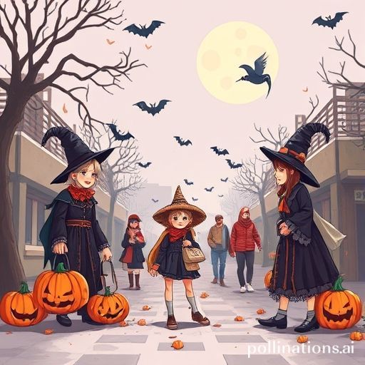 Illustration for a quiz about Halloween en el mundo: costumbres de distintos países, related to: ¿En qué país es común disfrazarse y participar en desfiles en Halloween?
