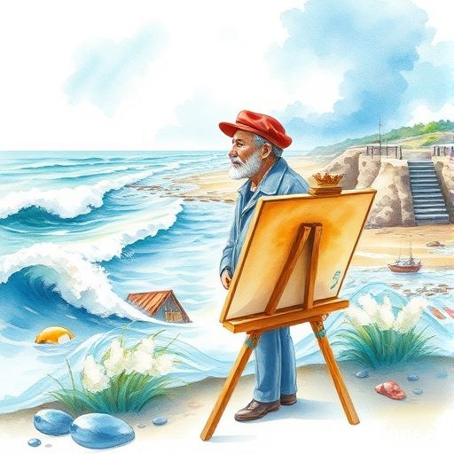 Illustration for a quiz about Pintores famosos, related to: ¿Qué pintor es famoso por sus obras con temas marinos y escenas costeras?