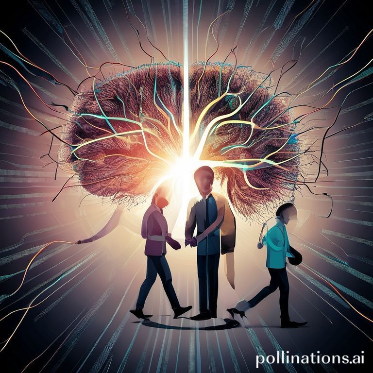 Representasi visual mekanisme keseimbangan otak pada manusia, tikus, dan lalat buah, menyoroti koneksi saraf dan adaptasi langkah.