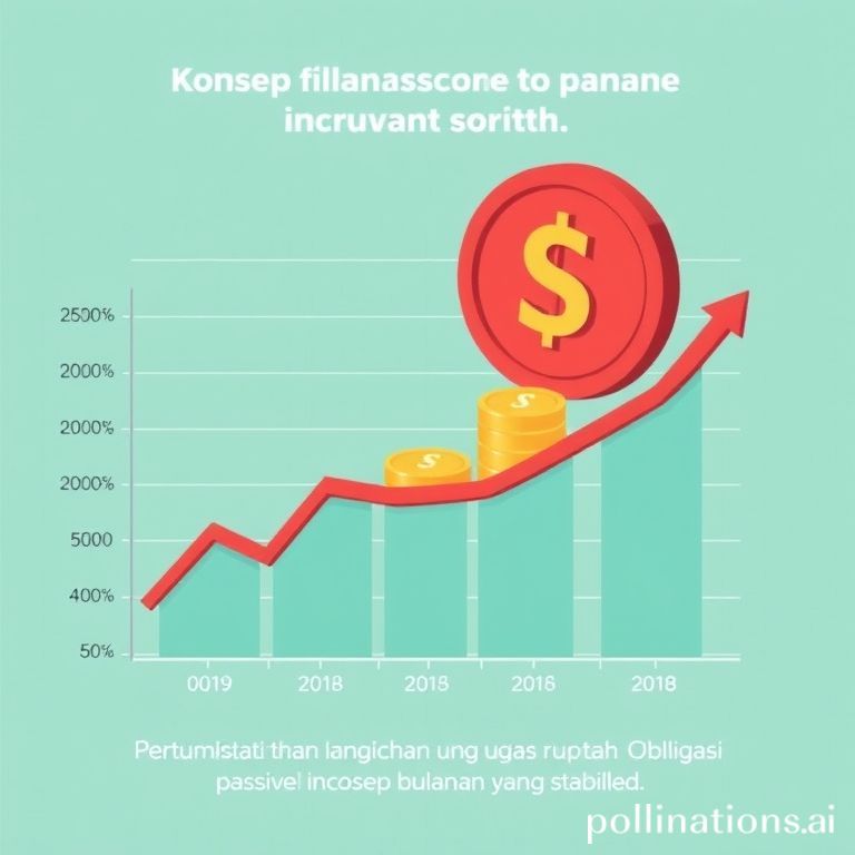 Visualisasi konsep passive income bulanan dari investasi Obligasi Negara Ritel ORI028 dengan grafik pertumbuhan uang.