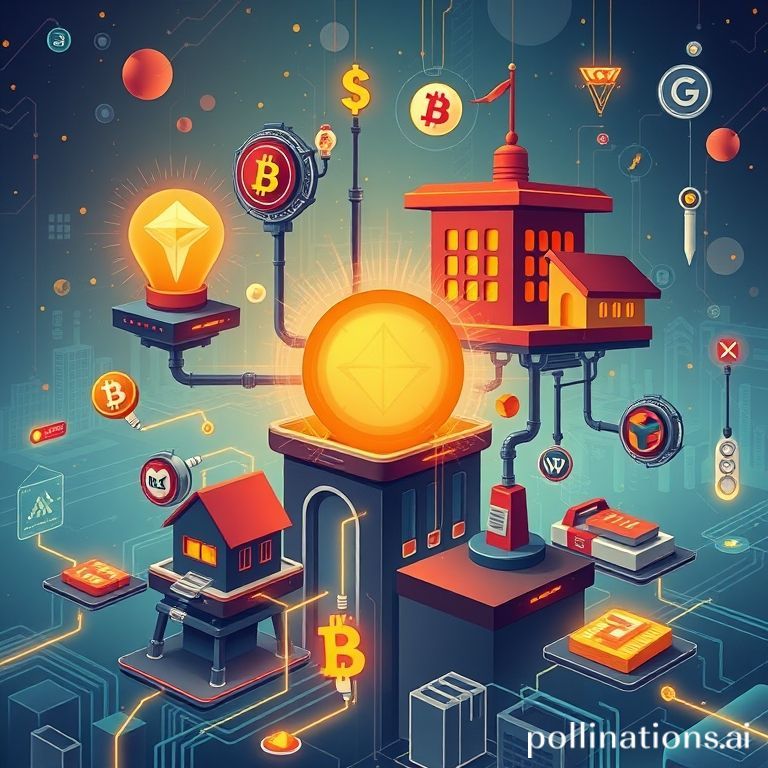Ilustrasi digital NFT menampilkan karya seni abstrak, simbol blockchain, dan aset digital, mewakili aplikasi nyata NFT yang berkembang di tahun 2025.