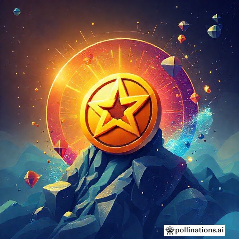 Ilustrasi koin Astar (ASTR) dengan logo di tengah, dikelilingi oleh grafik harga yang naik turun dan elemen-elemen digital abstrak yang menggambarkan ekosistem blockchain. Latar belakang memiliki sentuhan futuristik dengan nuansa ungu dan biru, mencerminkan inovasi dan teknologi.