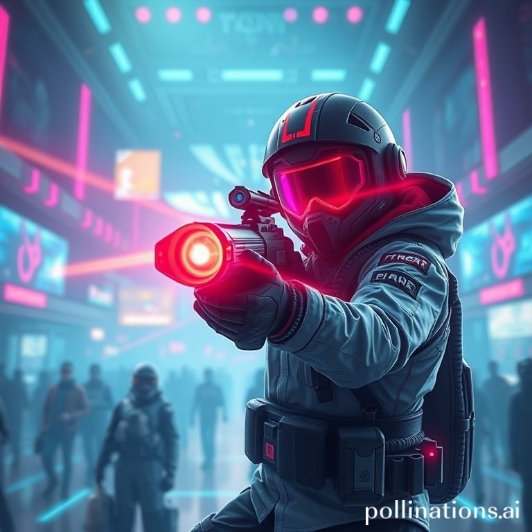 Ilustrasi shooter taktis futuristik