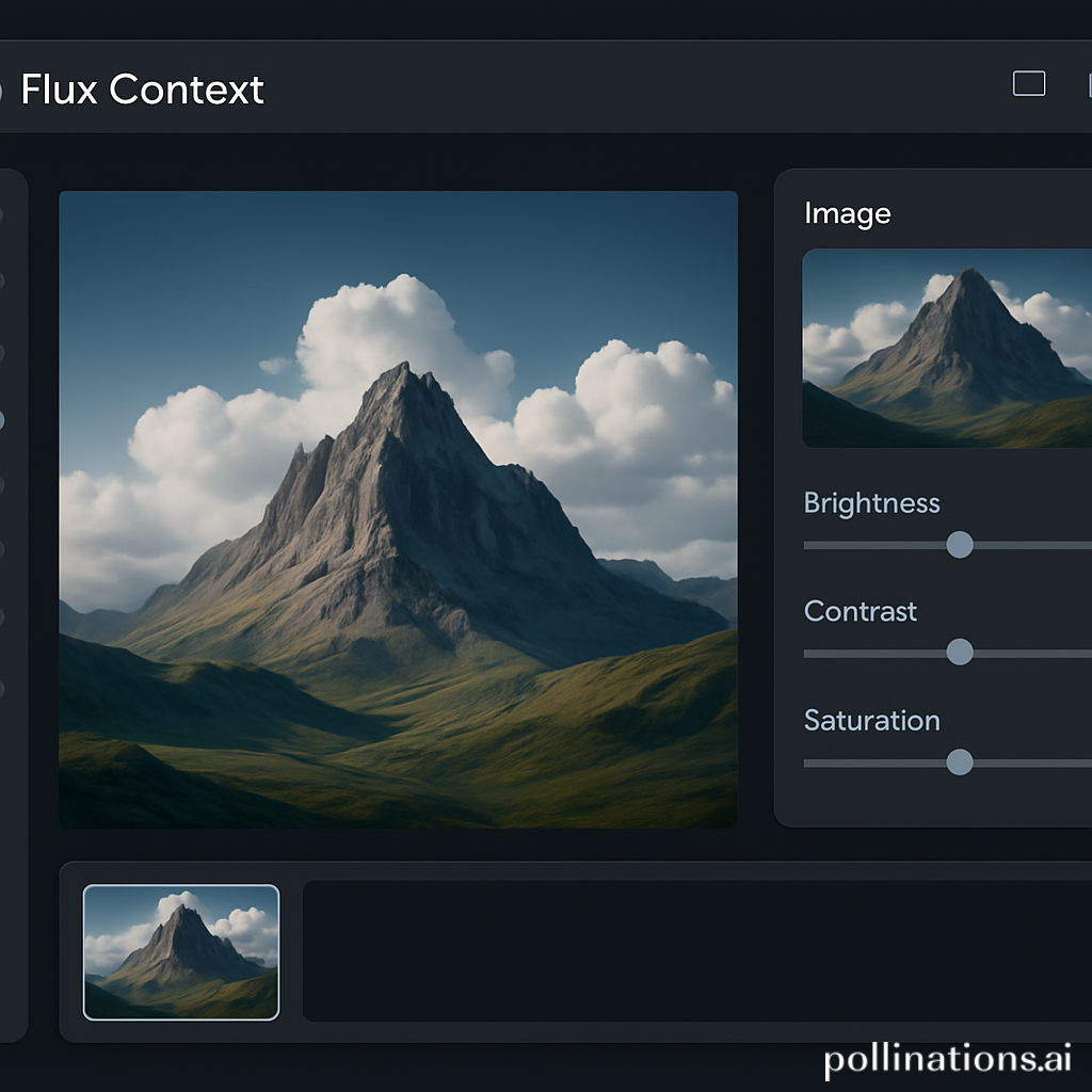 Imagen que ilustra la interfaz de Flux Context mostrando una edición de imagen en proceso.