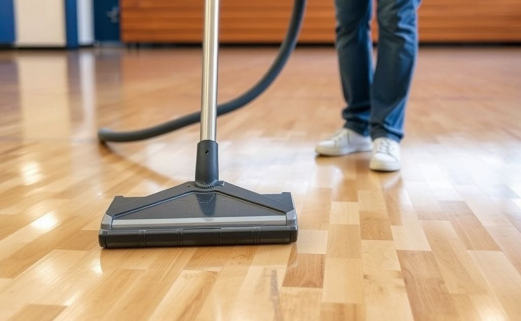 Improper attachment for vacuuming gym floors