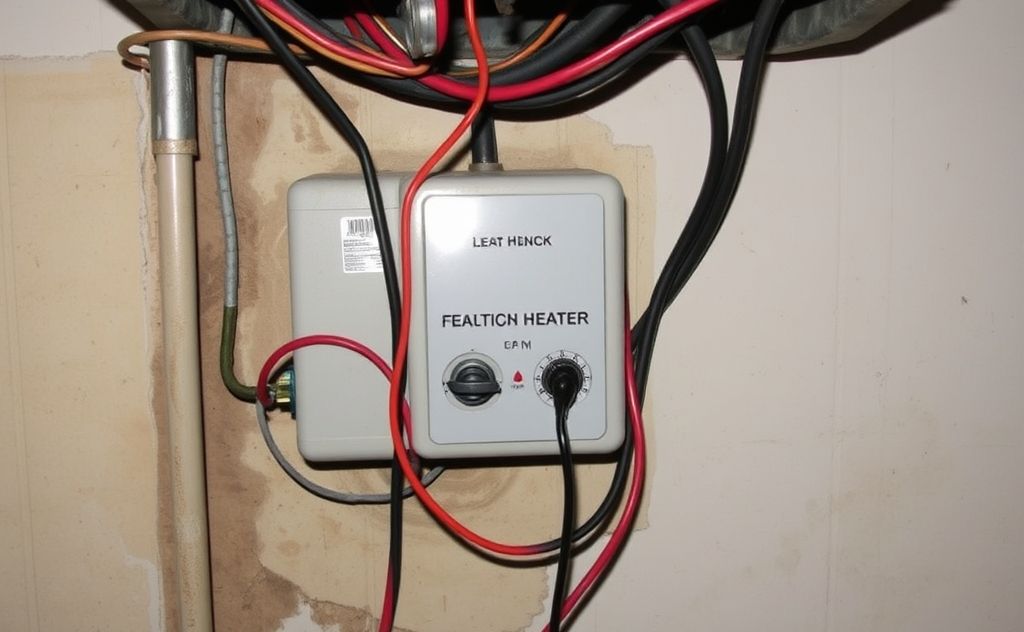 Incorrect electrical wiring in heater setup