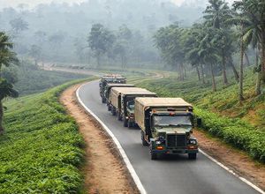 Indian Army convoy in North Bengal