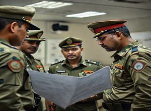 Army officers planning strategy