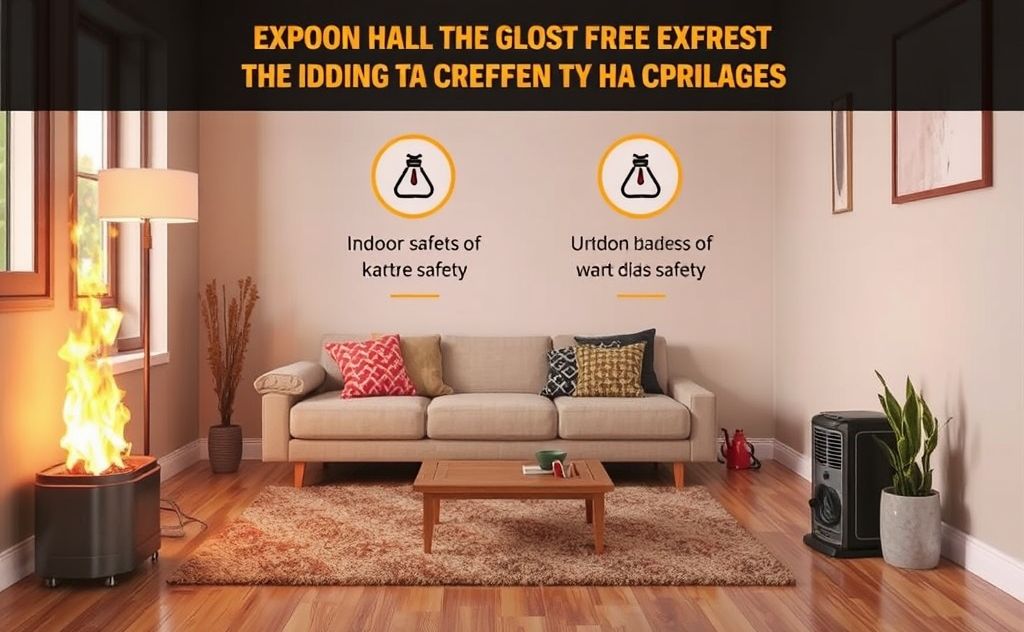 Indoor safety features for portable gas heaters.