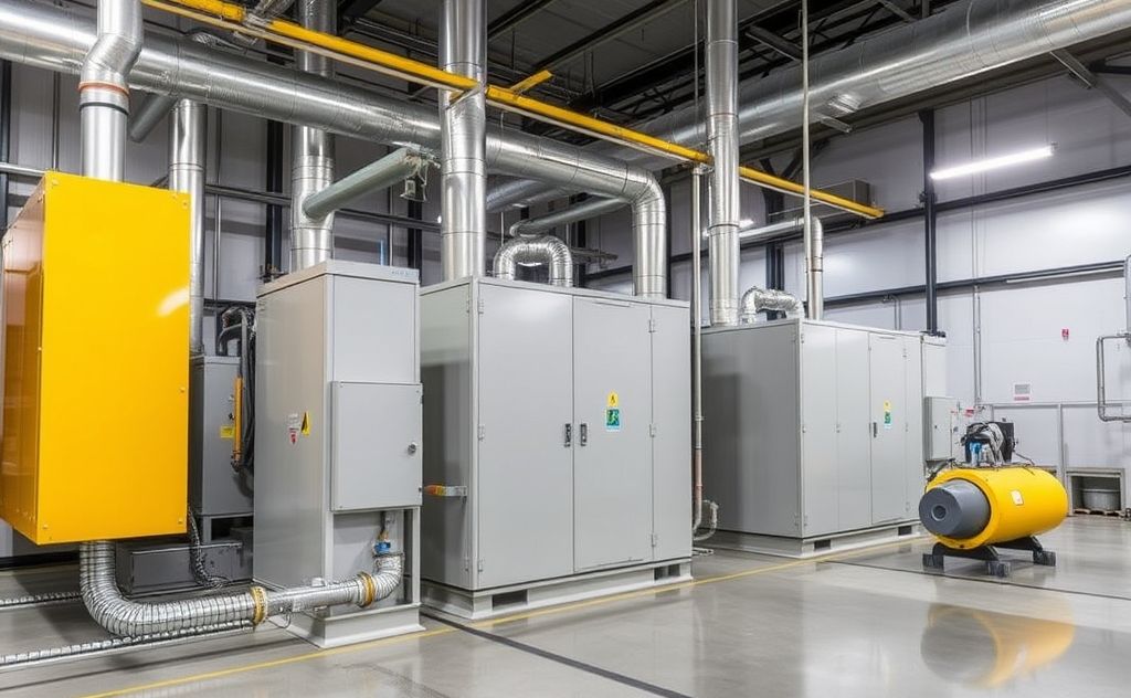 Industrial HVAC systems function for climate control