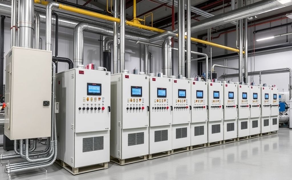 Industrial temperature control systems for large scale