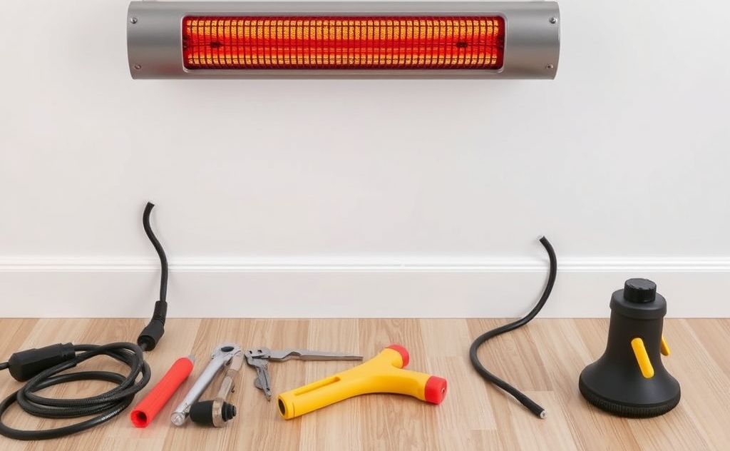 Infrared heater installation guide with tools and setup