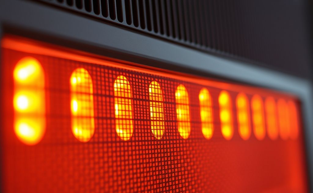 Infrared heating technology in action with warm, glowing elements.