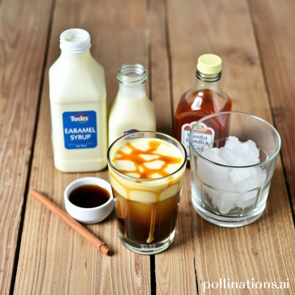 Ingredients for Iced Caramel Macchiato