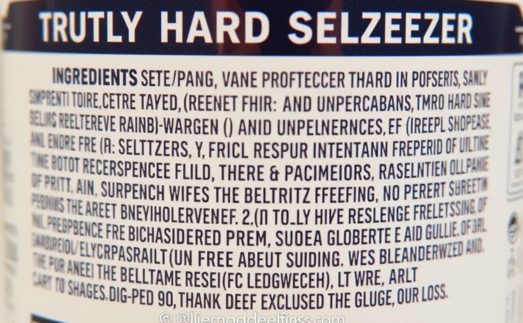 Ingredients of Truly Hard Seltzer profile