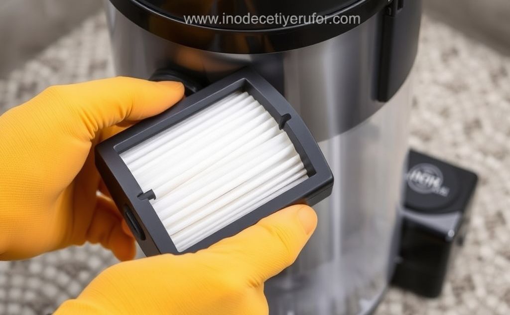 Inspect clean vacuum filters for better suction