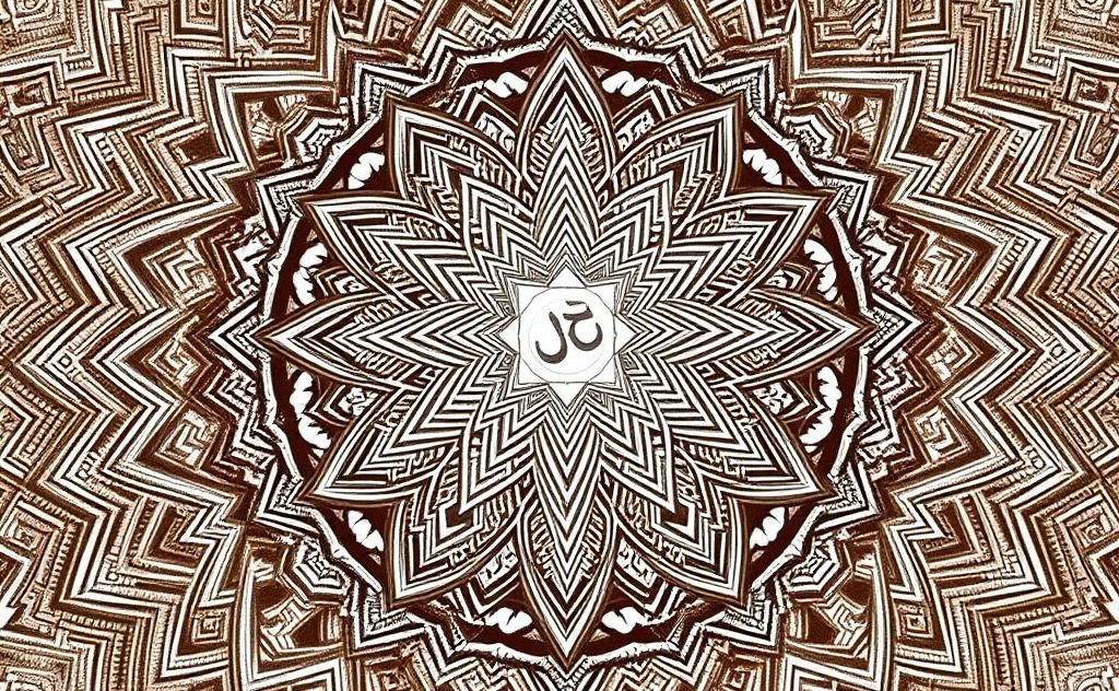 Intricate geometric patterns representing chakra energy.
