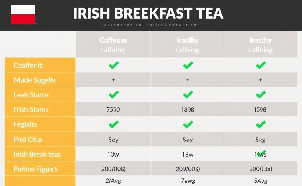 Irish Breakfast Tea caffeine comparison chart