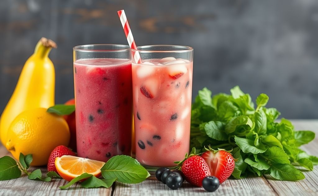 Iron-rich beverages with fruits and greens