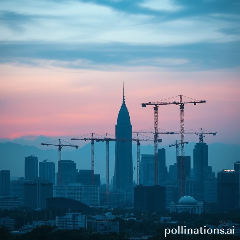 Skyline Jakarta dengan crane