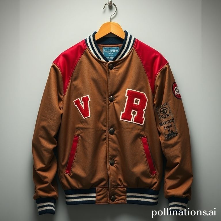 Jaket varsity vintage dengan detail patch