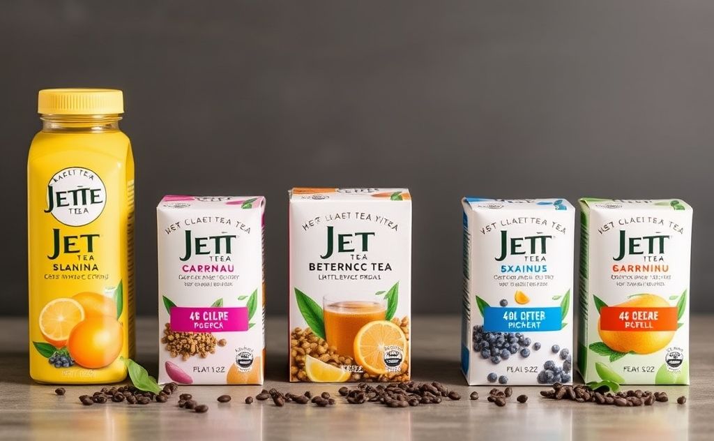 Jet Tea product lineup with various tea options