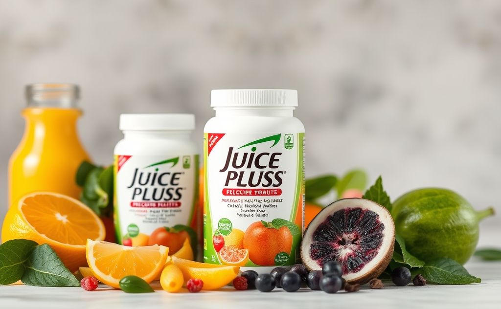 Juice Plus product with a health focus and nature elements