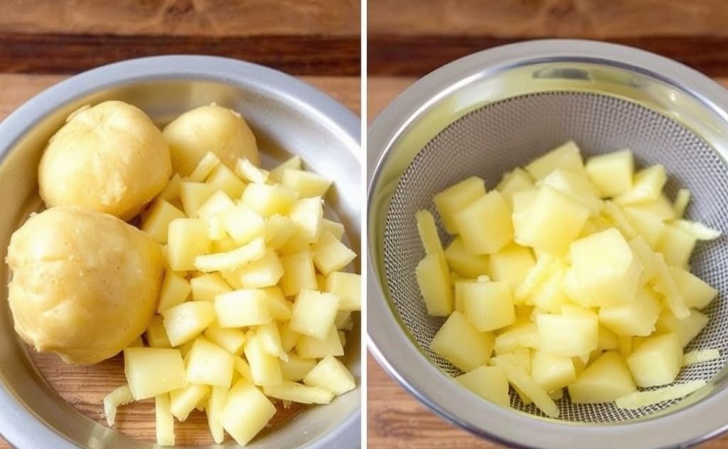Juice potato by grating and straining method