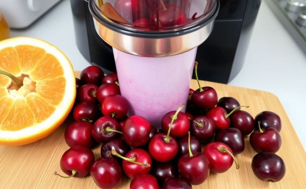 Juicing cherries with pits for a bold flavor