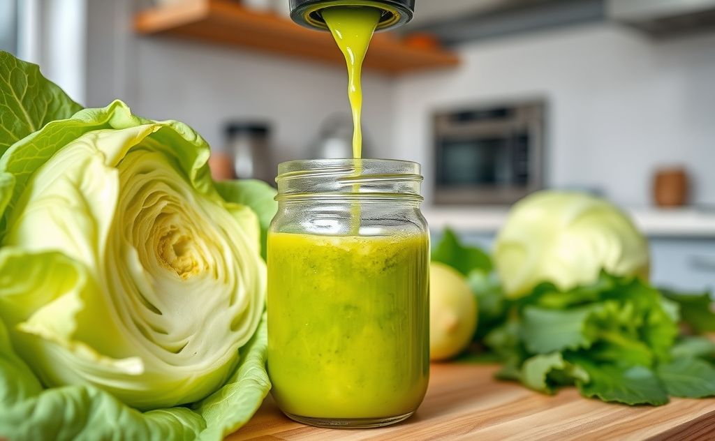 Juicing fresh cabbage for digestive health benefits