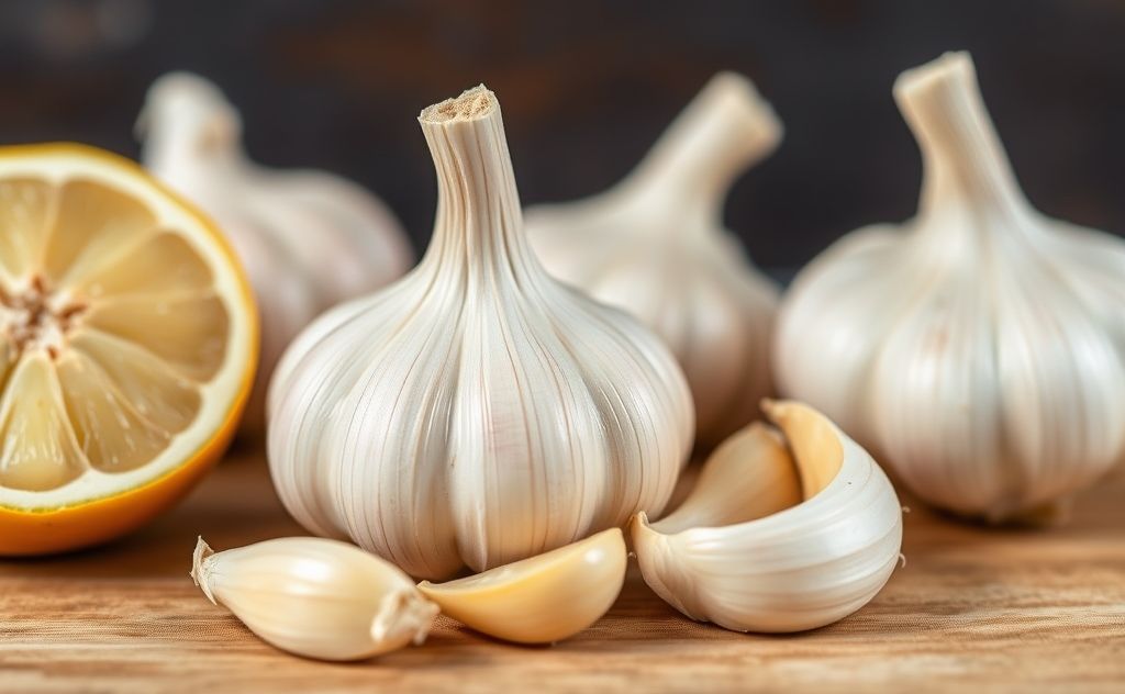 Juicing garlic cloves for health benefits
