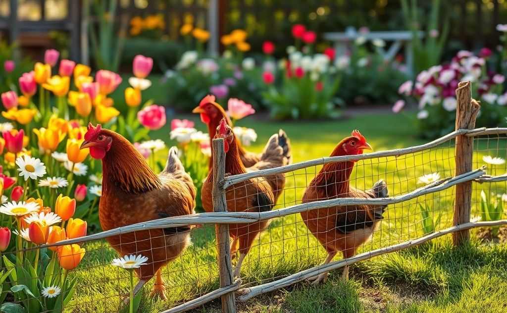 Keep chickens away from flower beds effectively