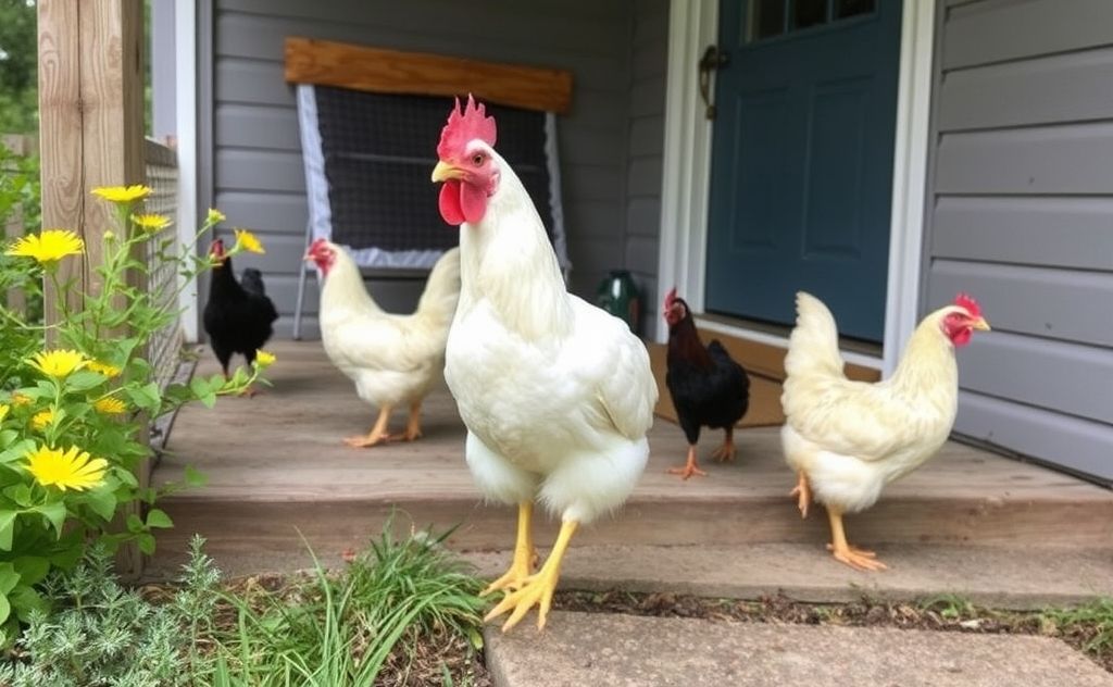 Keep chickens off porch with training methods