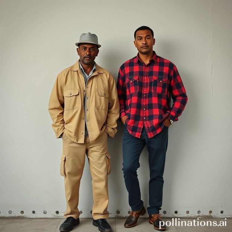 Kemeja flannel dan celana cargo thrift