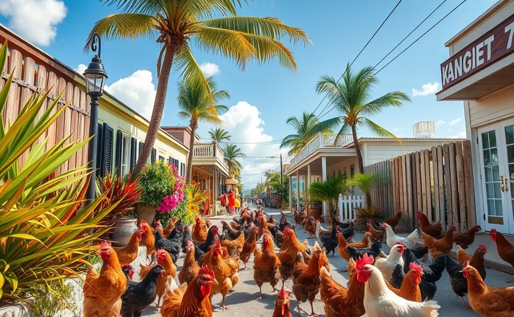 Key West has a thriving chicken population