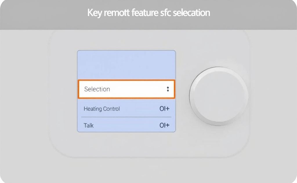 Key remote features for heating control selection