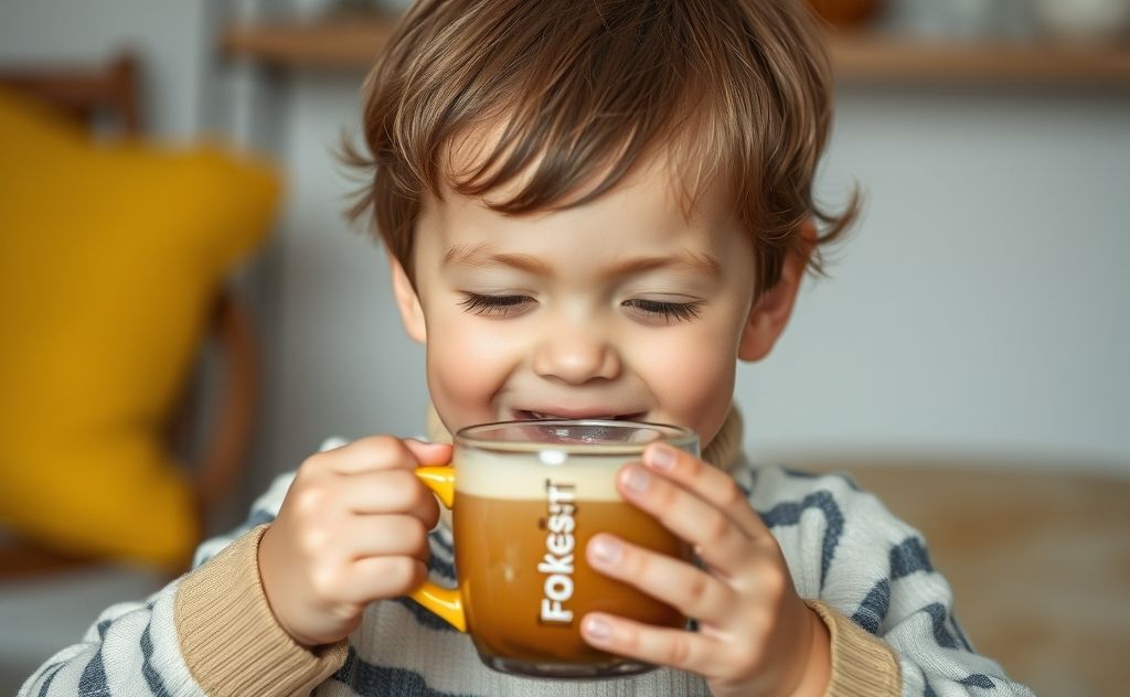 Kid experiencing coffee effects on energy and mood