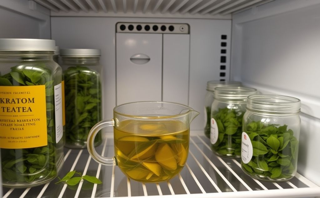 Kratom tea stored in fridge, freshness duration