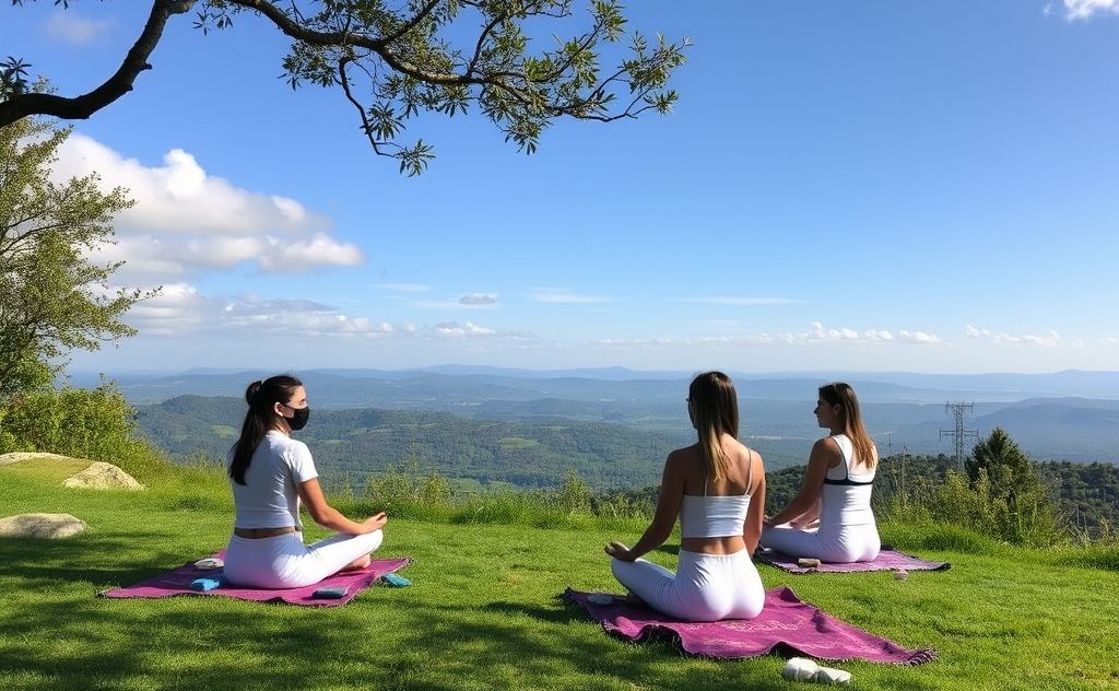 Kundalini breathwork in a serene natural setting