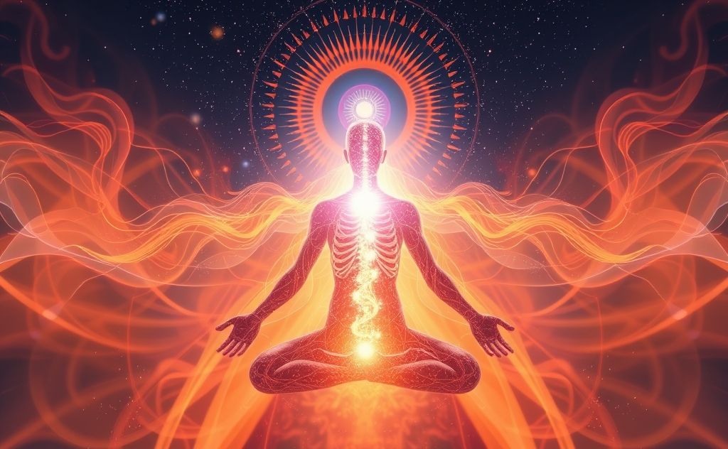 Kundalini energy flowing through the body