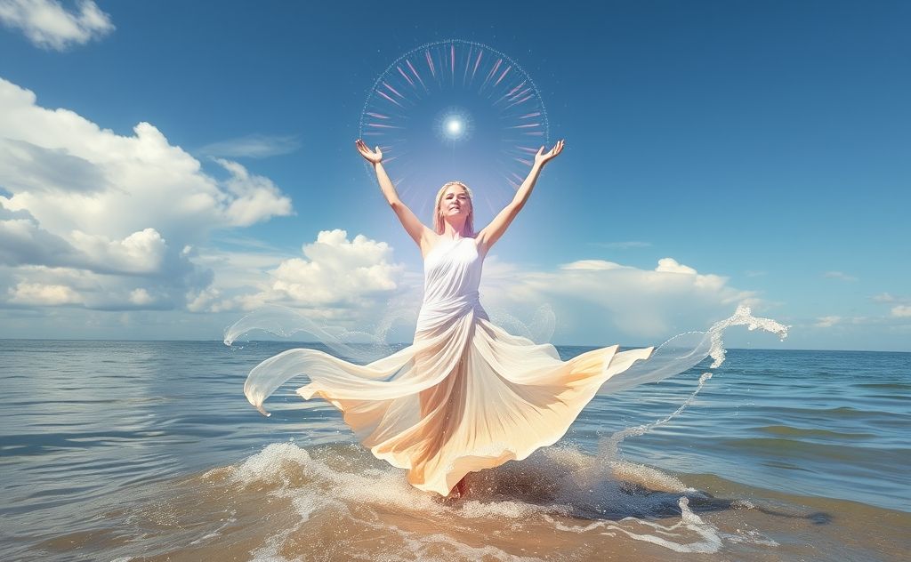 Kundalini energy rising through flowing movement