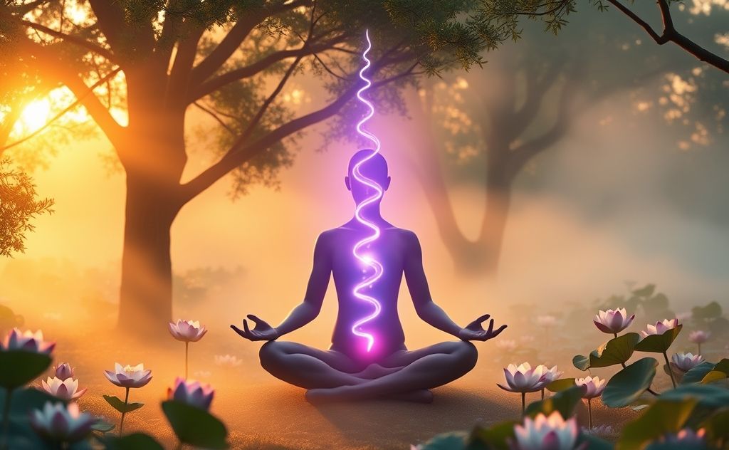 Kundalini flow meditation in peaceful setting