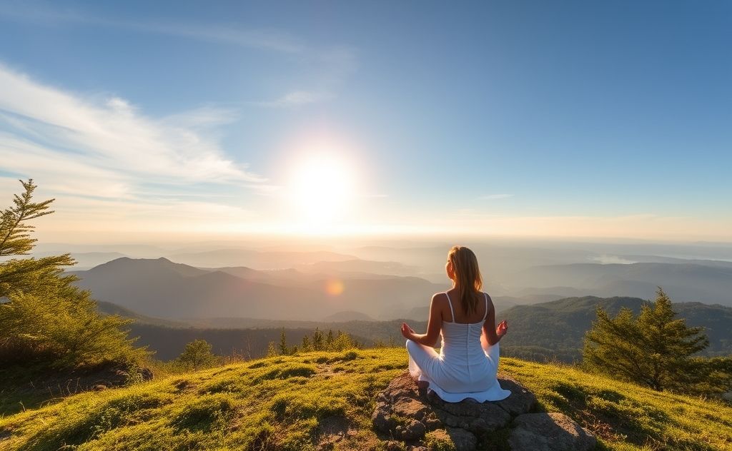 Kundalini meditation journey through serene nature