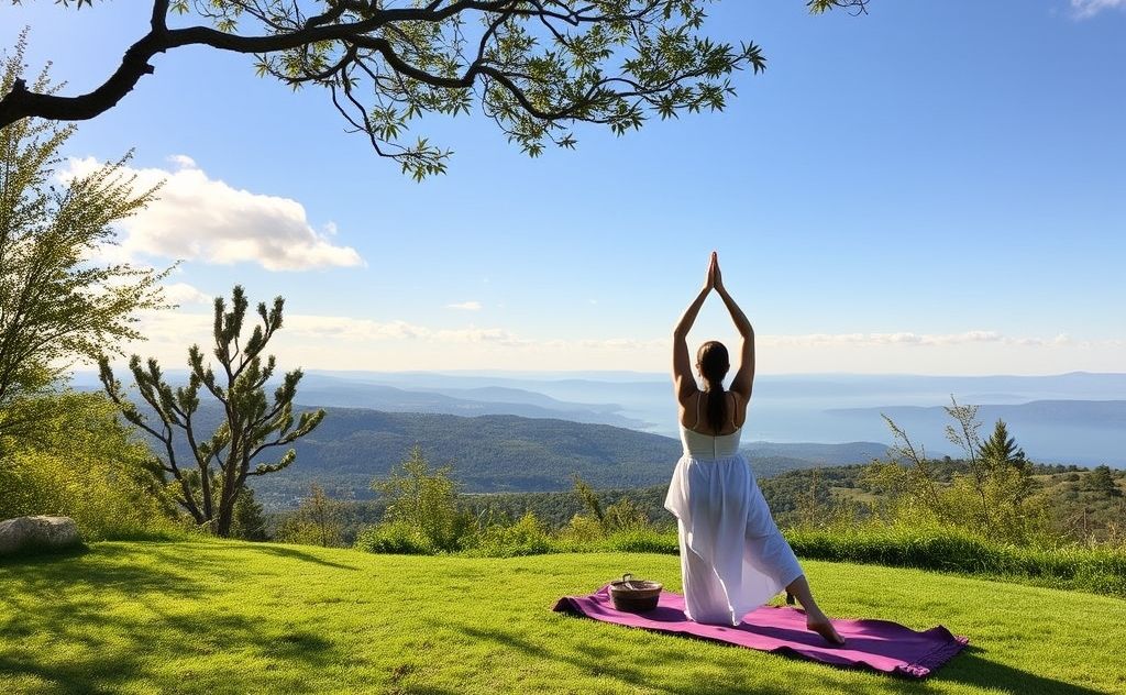 Kundalini yoga flow in serene natural setting