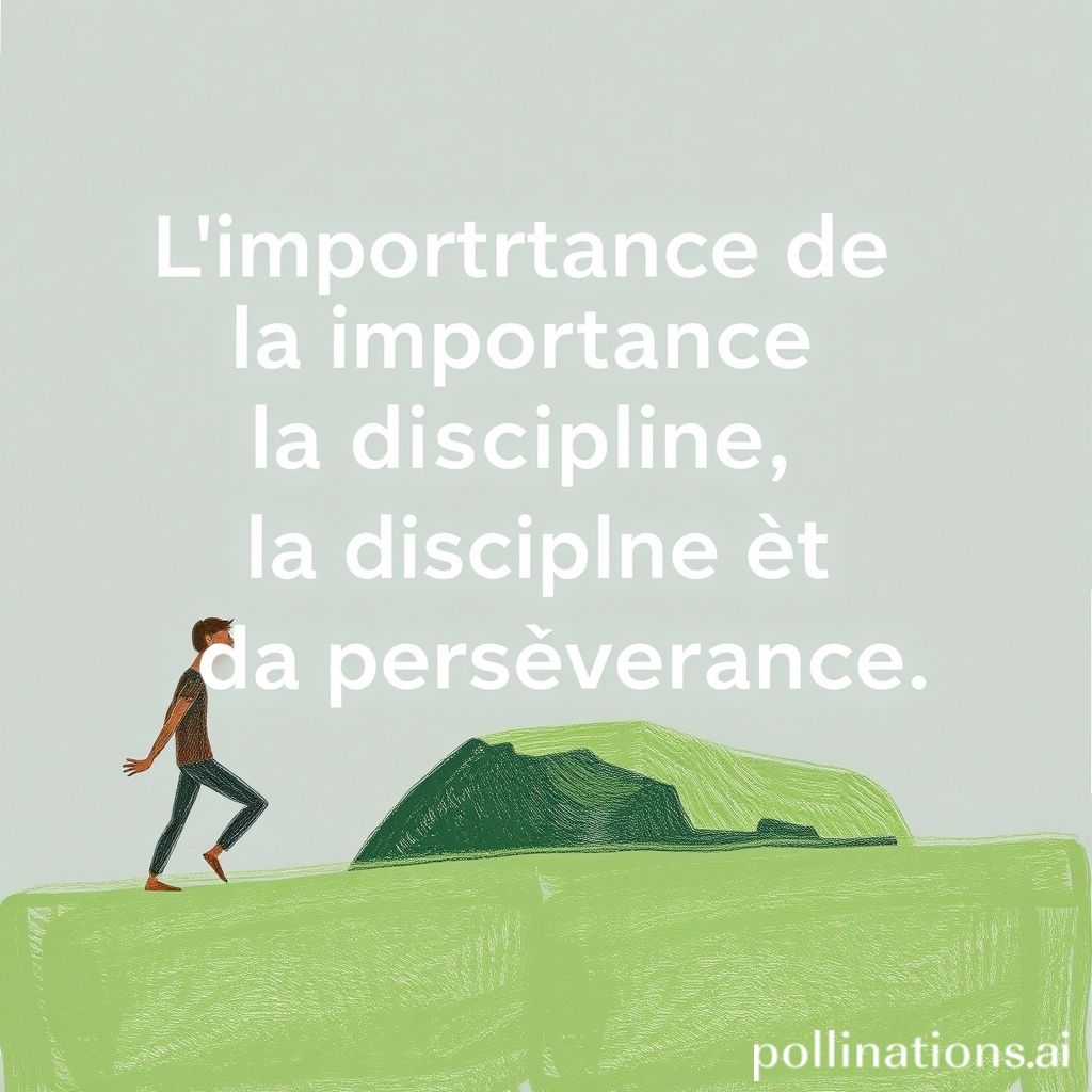 L'importance de la discipline et de la persévérance