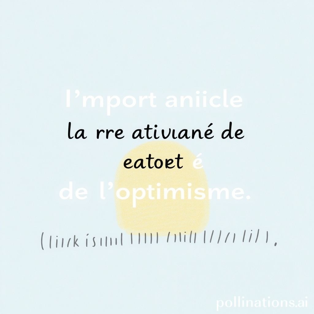 L'importance de la gratitude et de l'optimisme